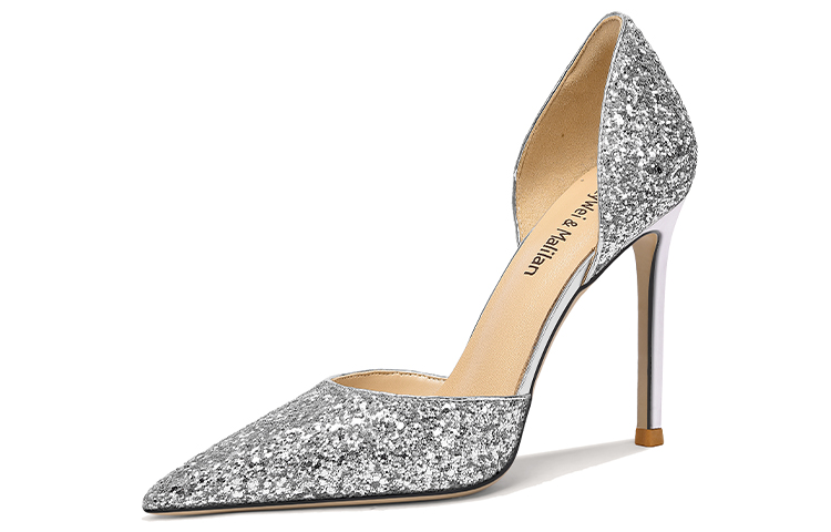 (Women) Lily Wei Stiletto 'Silver Glitter' NN-093