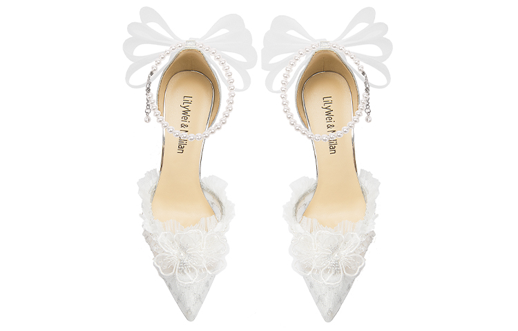 Lookbook 百合玫瑰品牌 海月明珠 網布 包頭舒適 細跟 高跟鞋 10cm 女款 銀色