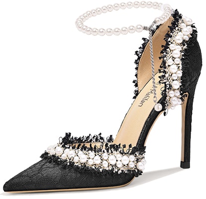 (Women) Lily Wei Stiletto Heels 'Black Pearl Floral' NN-246 Buy (Women) Lily Wei Stiletto Heels 'Black Pearl Floral' NN-246