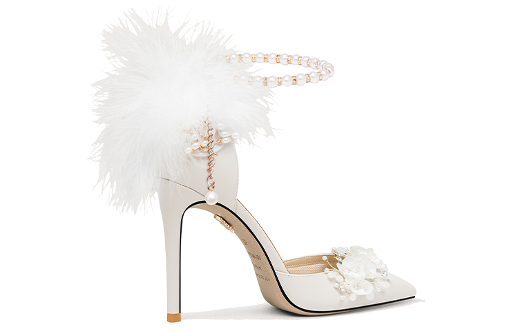 Order (W) 릴리 웨이 백천 플라워 펄 버클 10cm 스틸레토 힐 (화이트) NN-405