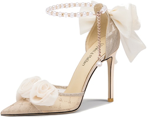 (W) 莉莉·魏 高跟鞋‘香槟花卉珍珠’ NN-432 Buy (W) 莉莉·魏 高跟鞋‘香槟花卉珍珠’ NN-432