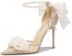 Buy (W) 莉莉·魏 高跟鞋‘香槟花卉珍珠’ NN-432