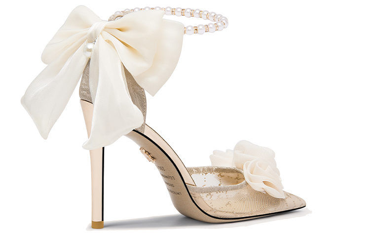 Order (W) 莉莉·魏 高跟鞋‘香槟花卉珍珠’ NN-432