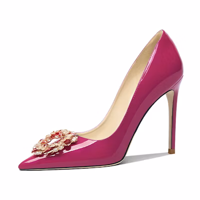 (W) Lily Wei Stiletto High Heels 'Fashion Patent Magenta'