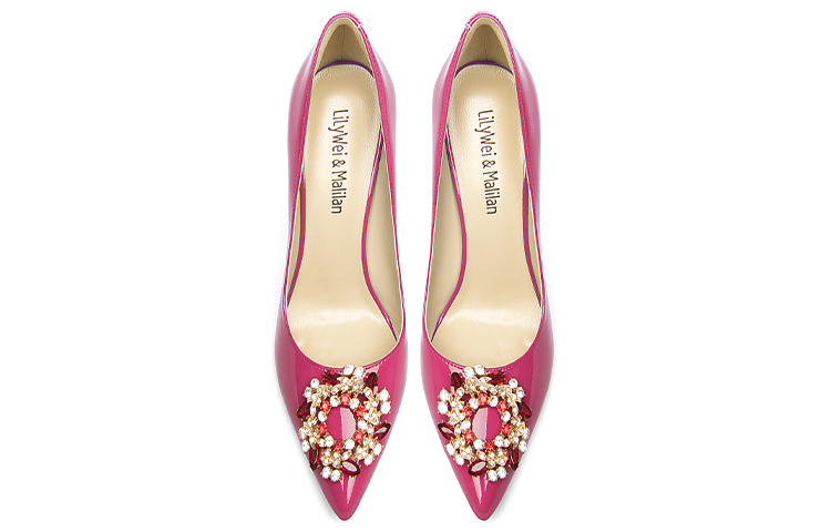 Lookbook (W) Lily Wei Stiletto High Heels 'Patent Magenta Fesyen' NN-486