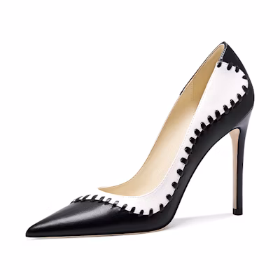 (W) Lily Wei Stiletto High Heels 'French Pointed Toe Black'