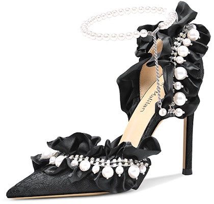 (W) Lily Wei Stiletto Heels 'Black Pearl Ribbon' - Kasut Tumit Tinggi Malam NN-248 Buy (W) Lily Wei Stiletto Heels 'Black Pearl Ribbon' - Kasut Tumit Tinggi Malam NN-248