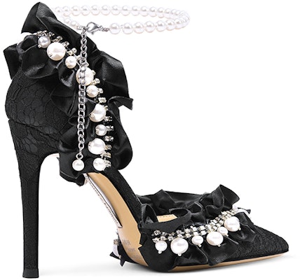 (W) Lily Wei Stiletto Heels 'Black Pearl Ribbon' - Kasut Tumit Tinggi Malam NN-248 Order (W) Lily Wei Stiletto Heels 'Black Pearl Ribbon' - Kasut Tumit Tinggi Malam NN-248