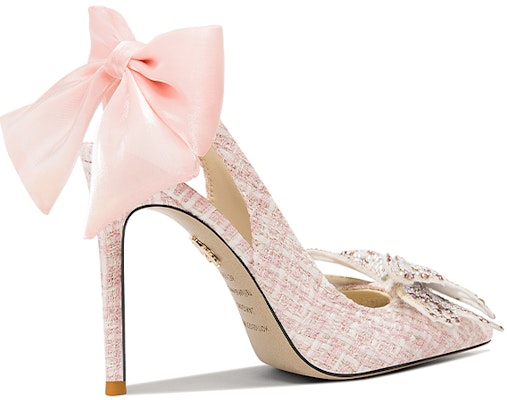 (Women) Lily Wei Stiletto High Heels 'Pink Satin Ribbon and Rhinestone Bow' NN-349 Order (Women) Lily Wei Stiletto High Heels 'Pink Satin Ribbon and Rhinestone Bow' NN-349