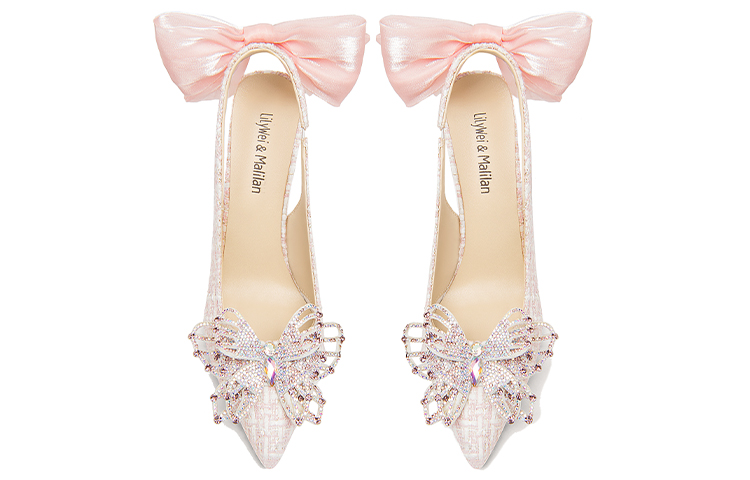 Lookbook (W) 릴리 웨이 핑크 새틴 리본 힐 (Lily Wei 핑크 새틴 힐) NN-349