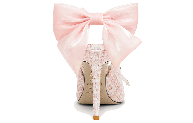 Shop (W) 릴리 웨이 핑크 새틴 리본 힐 (Lily Wei 핑크 새틴 힐) NN-349