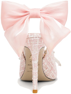 (Women) Lily Wei Stiletto High Heels 'Pink Satin Ribbon and Rhinestone Bow' NN-349 Shop (Women) Lily Wei Stiletto High Heels 'Pink Satin Ribbon and Rhinestone Bow' NN-349