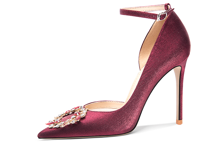 (Women) Lily Wei Stiletto High Heels 'Red Rhinestone' NN-533