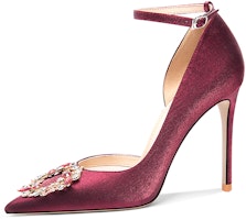 (Women) Lily Wei Stiletto High Heels 'Red Rhinestone' NN-533 (Women) Lily Wei Stiletto High Heels 'Red Rhinestone' NN-533