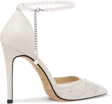 (W) Sepatu Hak Tinggi Lily Wei 'Putih Jala dengan Mutiara Kristal' L-043 Order (W) Sepatu Hak Tinggi Lily Wei 'Putih Jala dengan Mutiara Kristal' L-043