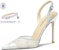 (W) Lily Wei Stiletto Tumit Tinggi 'Yun Shui Yao Silver Mesh' NN-425