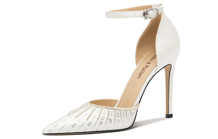 (Women) Lily Wei Stiletto Sandals 'White Crystal' L-046