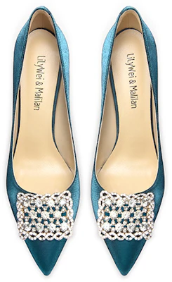 (W) 릴리 웨이 스틸레토 슬립온 '피콕 블루 큐빅 버클' (Lily Wei Stiletto Peacock Blue 큐빅 Buckle) NN-206 Lookbook (W) 릴리 웨이 스틸레토 슬립온 '피콕 블루 큐빅 버클' (Lily Wei Stiletto Peacock Blue 큐빅 Buckle) NN-206