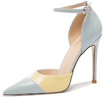 (Women) Lily Wei Stiletto Strap Heels 'Blue Patent' NN-540 (Women) Lily Wei Stiletto Strap Heels 'Blue Patent' NN-540