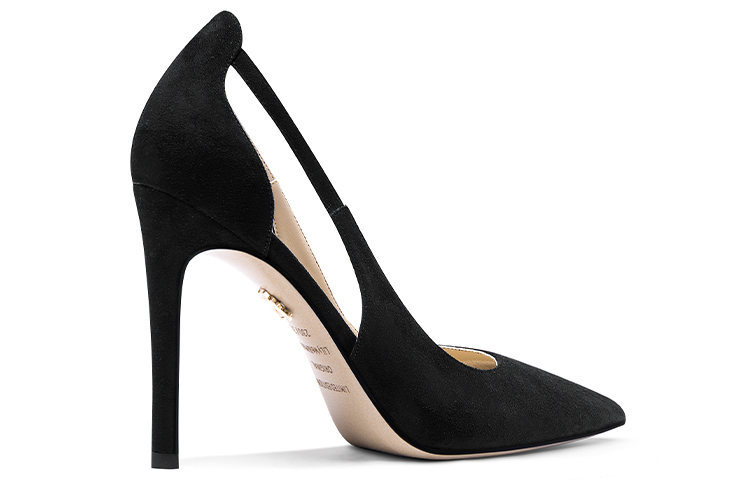 Order (W) Stiletto Slip-On de Gamuza con Recortes Lily Wei 8cm 'Sombra Negra' NN-408