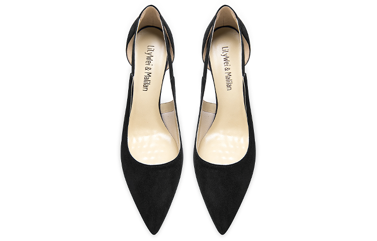 Lookbook (W) Stiletto Slip-On de Gamuza con Recortes Lily Wei 8cm 'Sombra Negra' NN-408