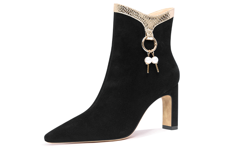 Purchase (W) Lily Wei 麂皮时尚侧拉链踝靴 '7.5cm 跟' M2-063