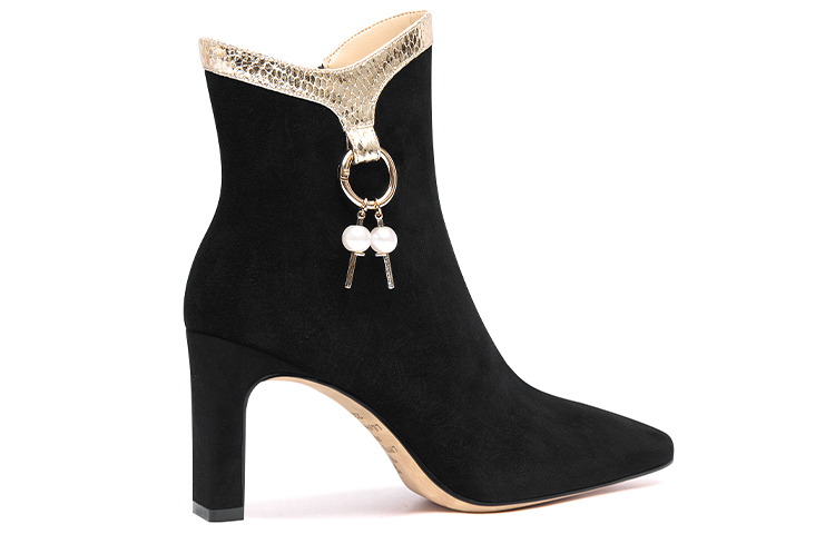 Details for (W) Lily Wei 麂皮时尚侧拉链踝靴 '7.5cm 跟' M2-063