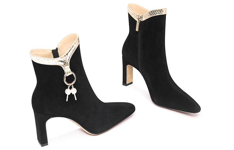 Sizing (W) Lily Wei 麂皮时尚侧拉链踝靴 '7.5cm 跟' M2-063