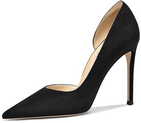 (Women) Lily Wei Suede Mule High Heels 'Black Hollow' NN-134 Buy (Women) Lily Wei Suede Mule High Heels 'Black Hollow' NN-134
