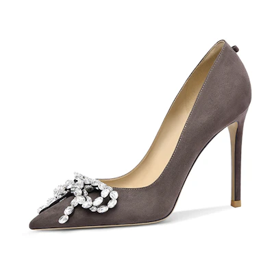 (W) Lily Wei Suede Pointed Toe Slip-On 'Coffee'