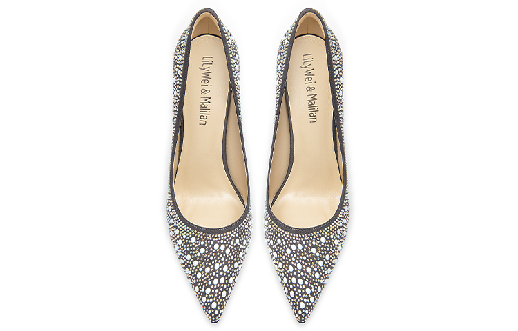 Lookbook (W) Lily Wei Tacón de Aguja Gamuza 'Simple Casual Gris' NN-457