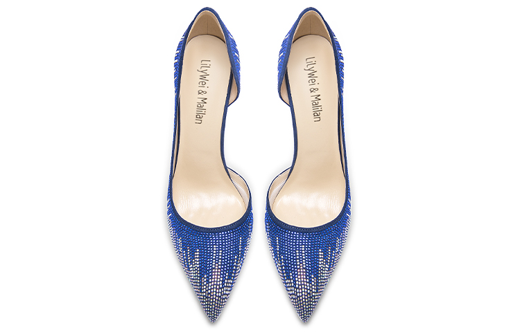 Lookbook (W) Lily Wei Suede Stiletto Hak Tinggi 'Biru' NN-466