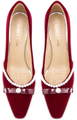(W) Lily Wei Kasut Tumit Tinggi Mutiara Velvet 'Red Velvet' M1-101 Lookbook (W) Lily Wei Kasut Tumit Tinggi Mutiara Velvet 'Red Velvet' M1-101