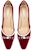 (W) Lily Wei Kasut Tumit Tinggi Mutiara Velvet 'Red Velvet' M1-101