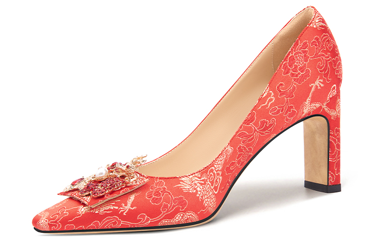(W) Lily Wei Xixiuyuan High Heels 'Red Embroidery'