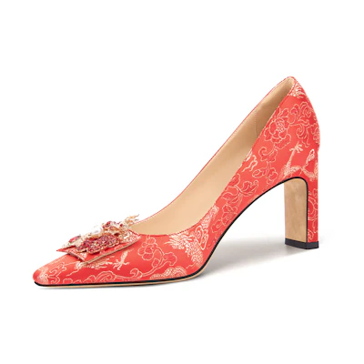 (W) Lily Wei Xixiuyuan High Heels 'Red Embroidery'
