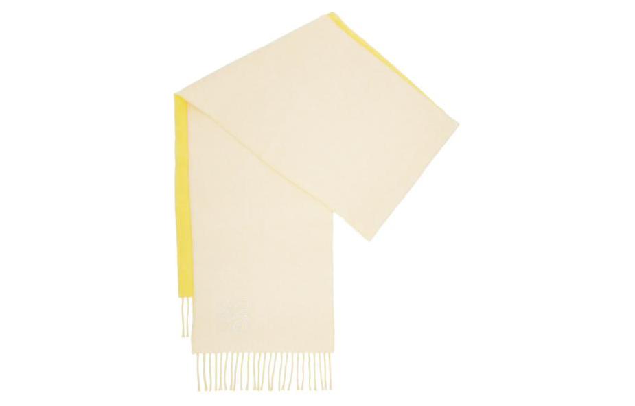 Lookbook (W) LOEWE Anagram 刺绣流苏羊毛围巾 黄色. F810250X01-8102