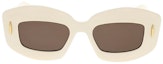 Buy (W) LOEWE 米色几何Logo不规则醋酸材质太阳镜。 LW40114I25E