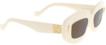 Lookbook (W) LOEWE 米色几何Logo不规则醋酸材质太阳镜。 LW40114I25E
