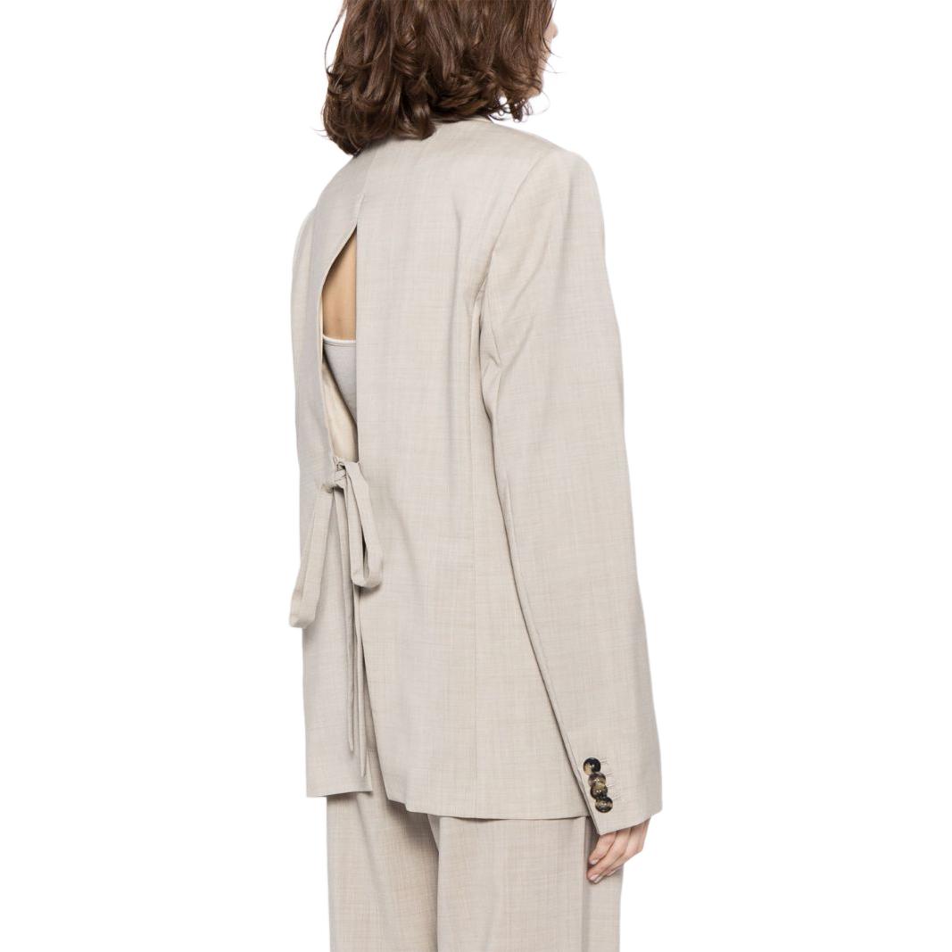 Shop (W) LOEWE 米色單排扣綁帶細節寬鬆西裝外套 S359Y03X77-2863