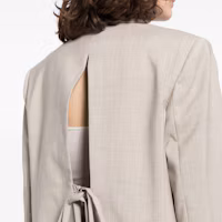 Details for (W) LOEWE 米色单排扣背带细节宽松西装外套. S359Y03X77-2863
