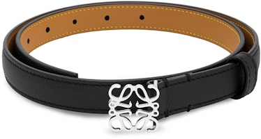 (Women) LOEWE Black Calfskin Leather Belt with Metal Logo Buckle 2cm Wide E619Z15X031341 (Women) LOEWE Black Calfskin Leather Belt with Metal Logo Buckle 2cm Wide E619Z15X031341