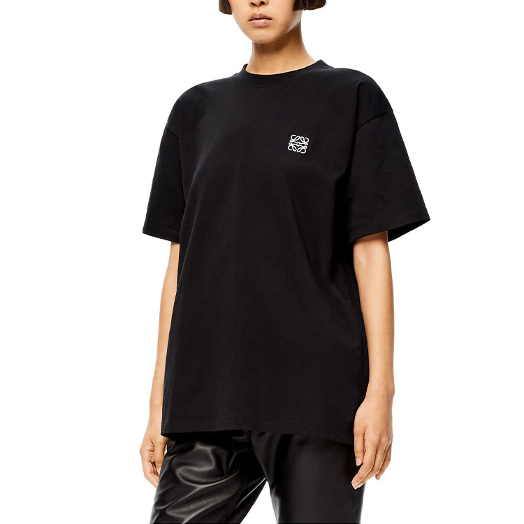 (Women) LOEWE  Black Crewneck T-Shirt with Embroidered Logo. S359Y22X12-1100 圖 4