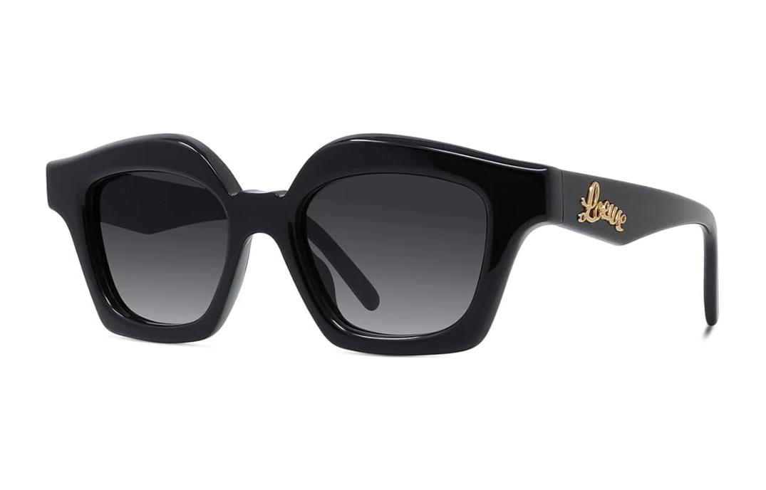 Order (W) LOEWE 黑色不规则醋酸眼镜框附标志性镜腿 LW40078I01B