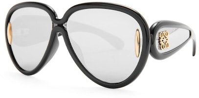 (Women) LOEWE Black Irregular Nylon Sunglasses with Logo Temples. LW40132I6501C (Women) LOEWE Black Irregular Nylon Sunglasses with Logo Temples. LW40132I6501C