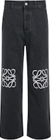 (Women) LOEWE Black Low-Waist Wide-Leg Logo Jeans S359Y11XAG-1100 (Women) LOEWE Black Low-Waist Wide-Leg Logo Jeans S359Y11XAG-1100