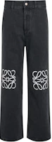 Order (Women) LOEWE Black Low-Waist Wide-Leg Logo Jeans S359Y11XAG-1100