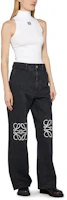 Details for (Women) LOEWE Black Low-Waist Wide-Leg Logo Jeans S359Y11XAG-1100