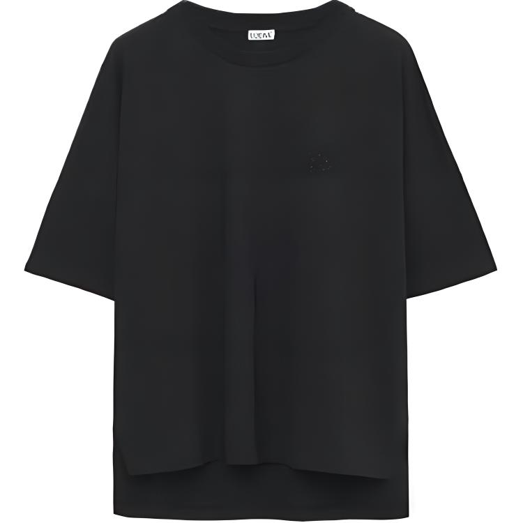 Order (W) LOEWE Kaos Hitam Oversized Crewneck Polos S359Y22X58-1100