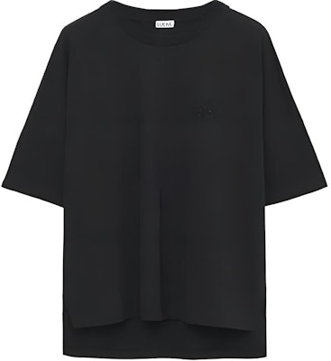 (Women) LOEWE Black Oversized Crewneck Plain T-Shirt S359Y22X58-1100 Order (Women) LOEWE Black Oversized Crewneck Plain T-Shirt S359Y22X58-1100